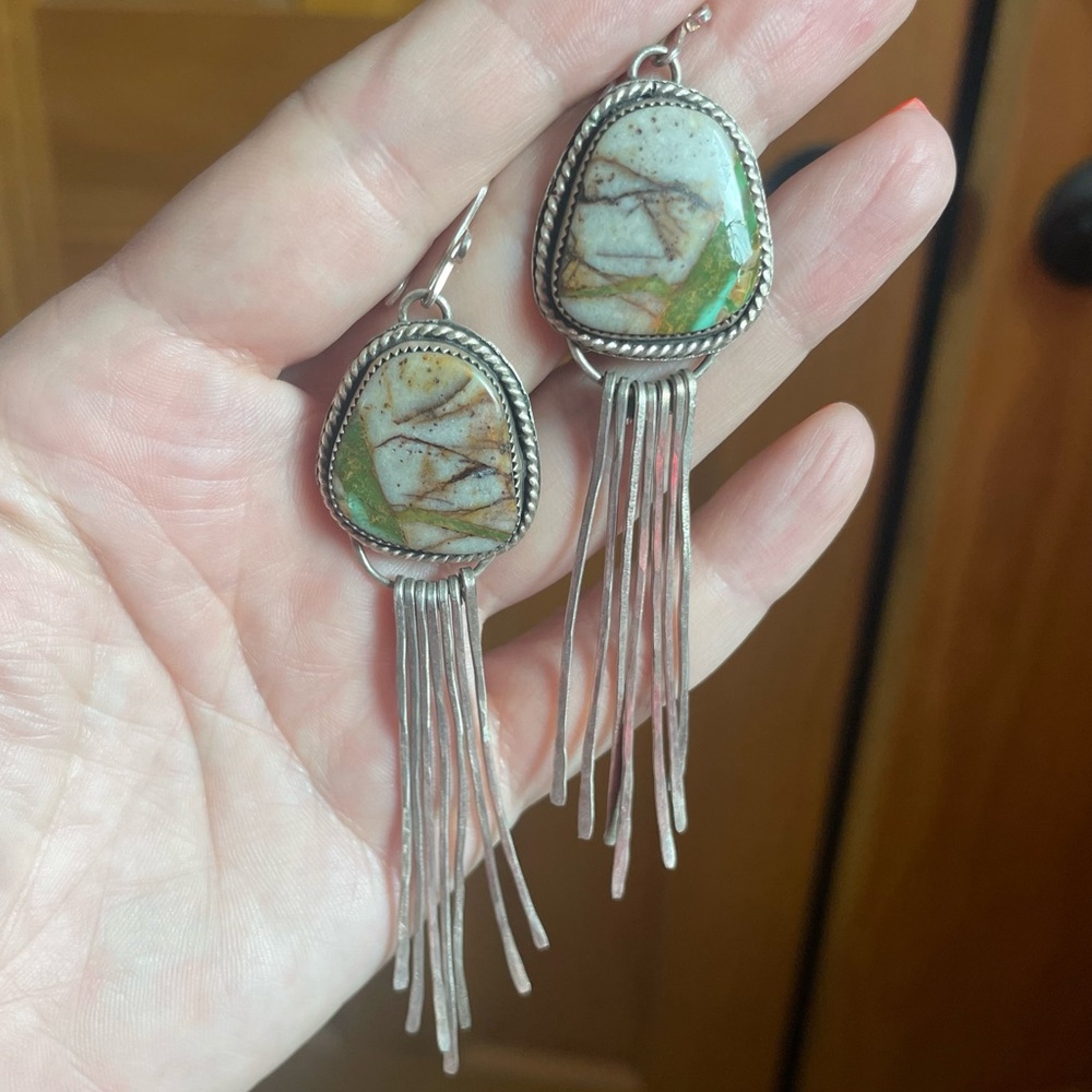 Royston Ribbon Turquoise Sterling earrings